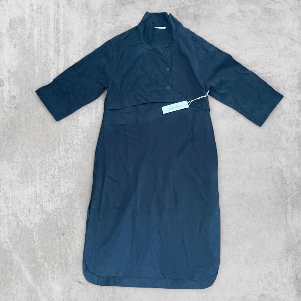 Stateside Trench Midi Dress Navy NWT Size S